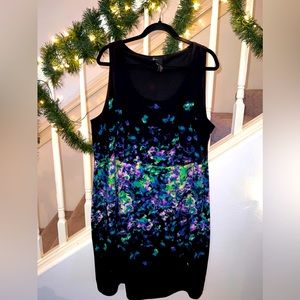 SIZE 22 FLORAL BLACK DRESS
